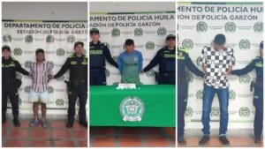 Tres personas fueron capturadas en Garzón