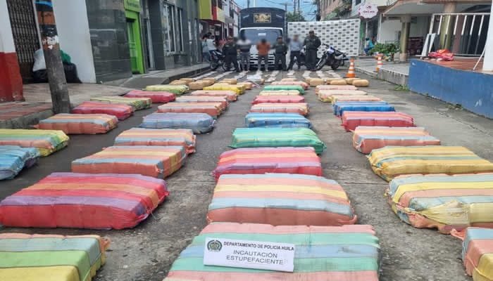 2.3 toneladas de marihuana cayeron en La Plata, Huila