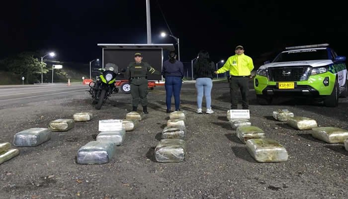 Dos mujeres capturadas con 105 kilos de marihuana