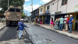 Pavimentación en el barrio Las Américas