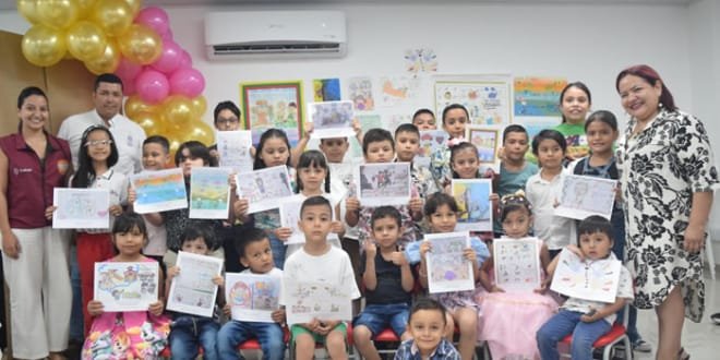 Cumplido concurso de dibujo infantil en Neiva