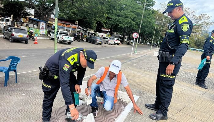 Labor de embellecimiento del Monumento a la Gaitana