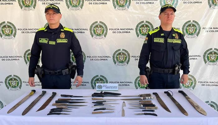 Importante incautación de armas blancas en Neiva
