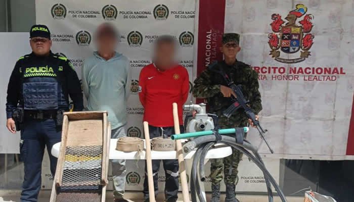 Capturados por explotación ilícita minera