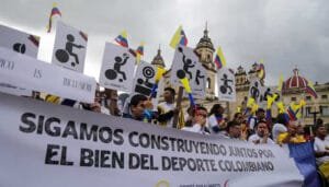 Protesta del sector deportivo en Bogotá