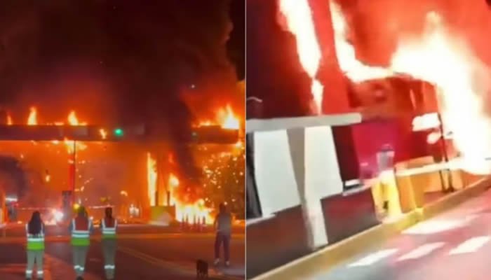 Peaje en el Tolima, destruido por incendio