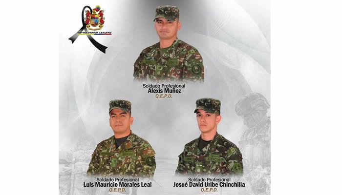 Tres soldados asesinados en por disidencias en Caquetá