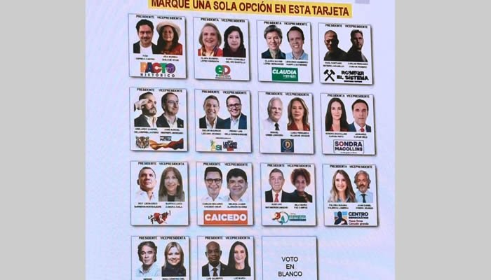 Así será el tarjetón para las elecciones presidenciales