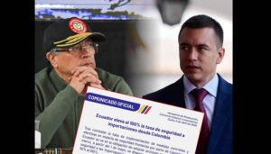 Aumento total de aranceles de Ecuador a Colombia