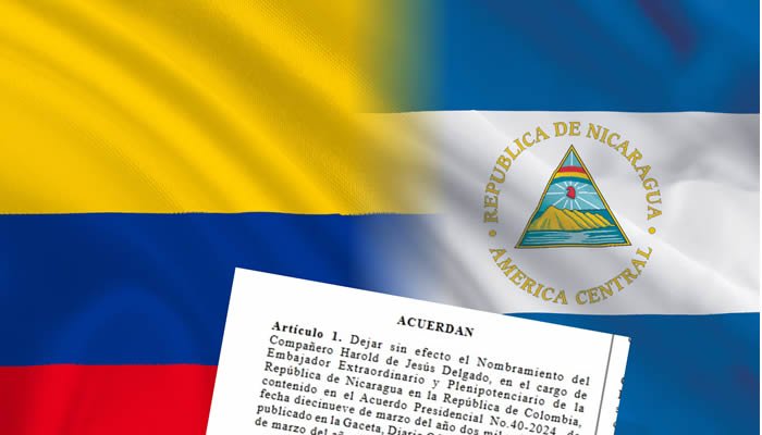 Nicaragua no asignará embajador en Colombia