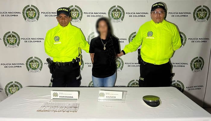 Capturada mujer por tráfico de estupefacientes
