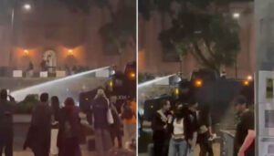 Protesta frente al Museo Nacional terminó en disturbios